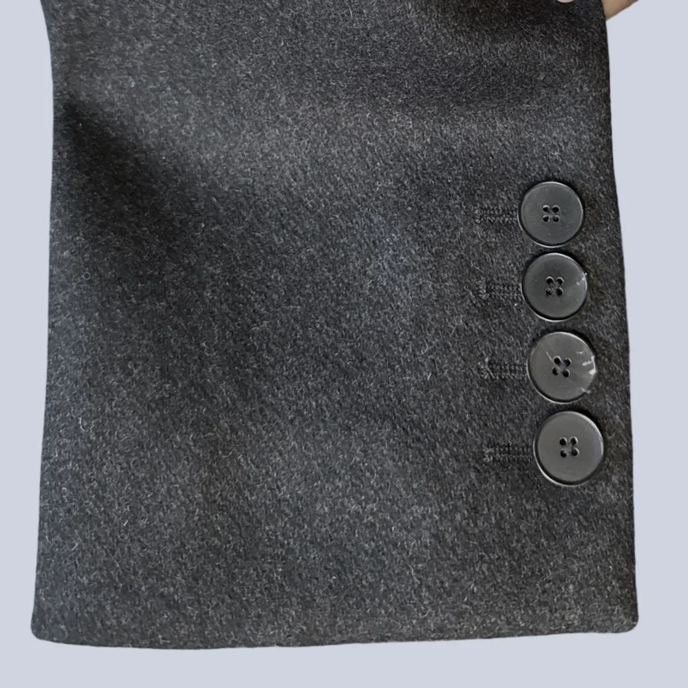 The Kooples Men's Coat Gray‎ Double-Breasted Wool Blend Size FR 46/US 36